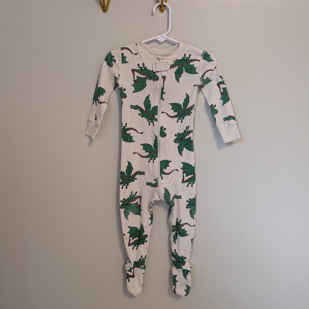 Hanna Andersson - Organic Cotton Dragon Print Onesie Footed Pajamas